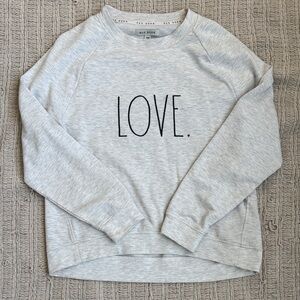Rae Dunn LOVE. Crewneck Sweatshirt - Light Gray